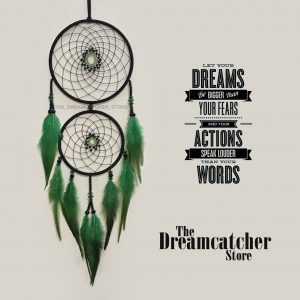 Double Ring Green Dreamcatcher
