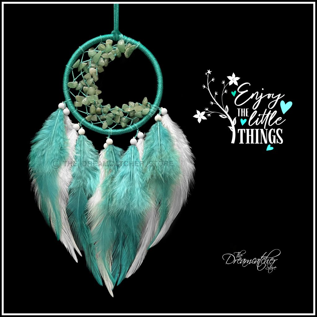 Teal & White Dreamcatcher Crescent Collection The Dreamcatcher Store